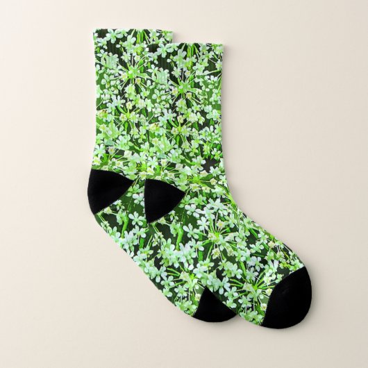Groene Bloemen Queen Annes Kant Pattern Sokken (Paar)