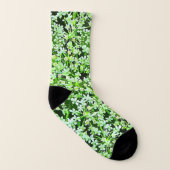 Groene Bloemen Queen Annes Kant Pattern Sokken (Links binnenkant)