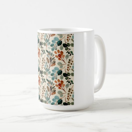 Groene Bloemen Reizen Bloem Moderne Koffie Liefheb Koffiemok (Voorkant rechts)