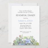  Groene Bloemen Repetitie Diner Hosted Uitnodigen Kaart (Voorkant)