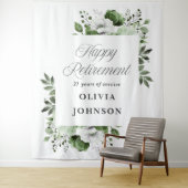 Groene Bloemen Retirement Party Foto Achtergrond Wandkleed (In situ)