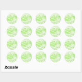 groene bloemen ronde sticker (Vel)
