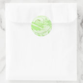 groene bloemen ronde sticker (Tas)