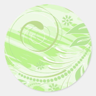 groene bloemen ronde sticker