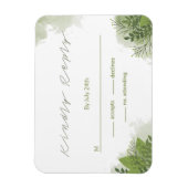 Groene Bloemen RSVP-kaart Magneet (Verticaal)