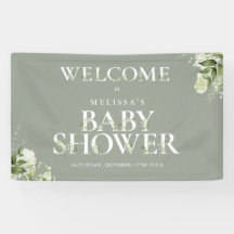 Groene Bloemen Sage Groene Baby Shower Welkom