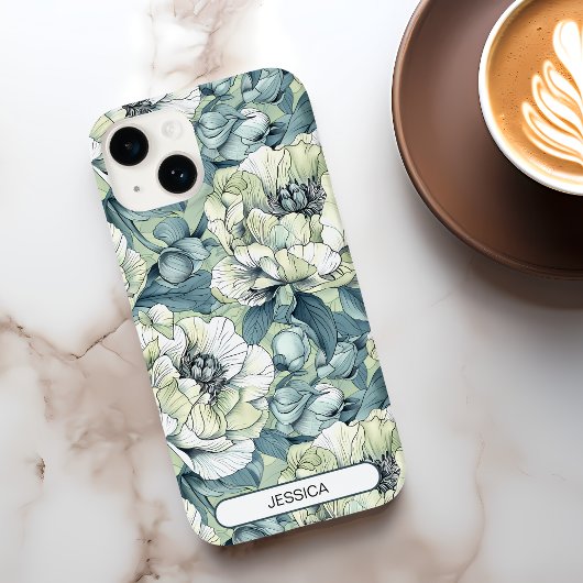 Groene Bloemen Schattigee Bloemen Patroon Custom M Case-Mate iPhone Case