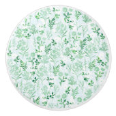 Groene bloemen schilderij botanisch keramische knop (Voorkant)