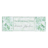 Groene bloemen schilderij botanisch naambadge (Voorkant)