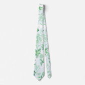 Groene bloemen schilderij botanisch stropdas (Voorkant)