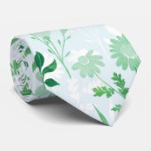 Groene bloemen schilderij botanisch stropdas (Opgerold)