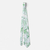 Groene bloemen schilderij botanisch stropdas (Achterkant)