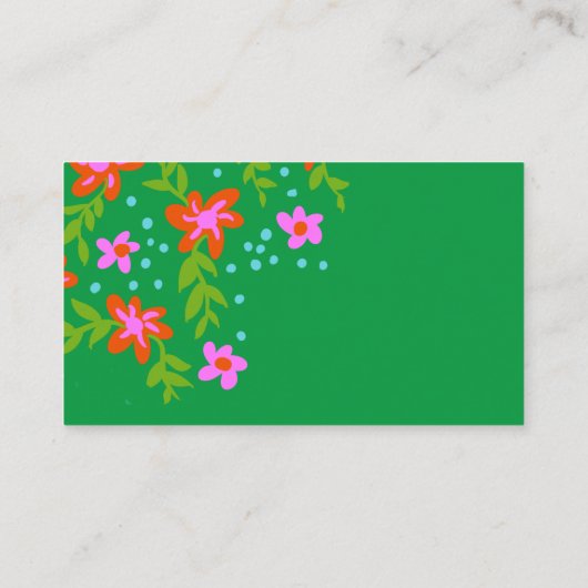 Groene Bloemen Spray Fles House Cleaner Business C Visitekaartje (Achterkant)