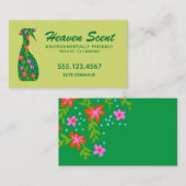 Groene Bloemen Spray Fles House Cleaner Business C Visitekaartje (Voorkant / Achterkant)