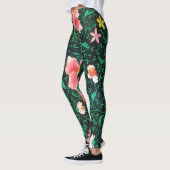 Groene Bloemen  Stijl Art Leggings (Links)