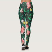 Groene Bloemen  Stijl Art Leggings (Achterkant)