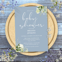 Groene Bloemen Stof Blauw Jongens Baby Shower