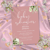 Groene Bloemen Stof Roze Meisje Baby Shower