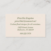 GROENE BLOEMEN SWAG VISITEKAARTJE (Achterkant)