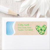 Groene Bloemen Teenslippers op het Beach Label (Insitu)