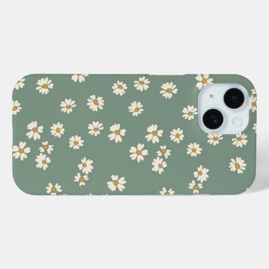 Groene bloemen telefoonhoesje Case-Mate iPhone case (Achterkant (horizontaal))