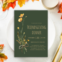 Groene Bloemen Thanksgiving Friendsgiving Diner