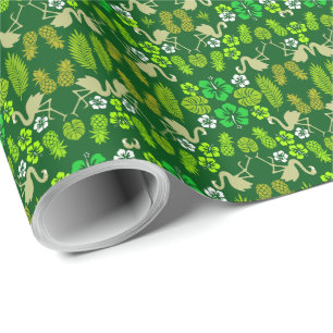 Groene Bloemen Tropisch Fruit Patroon Cadeaupapier