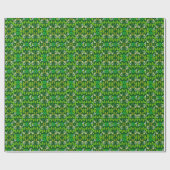Groene Bloemen Tropisch Fruit Patroon Cadeaupapier (Vlak)