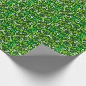 Groene Bloemen Tropisch Fruit Patroon Cadeaupapier (Hoek)