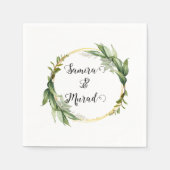 Groene Bloemen Trouwservetten Servet (Voorkant)