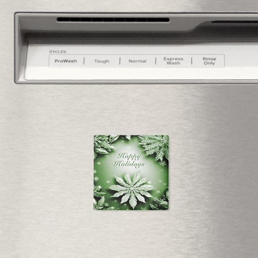 Groene Bloemen Vakantie Kerstmagneet Magneet (Insitu (Vaatwasser))