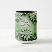 Groene Bloemen Vakantie Kerstmis Mok (Midden)