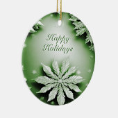 Groene Bloemen Vakantie Kerstmis Ornament (Rechts)