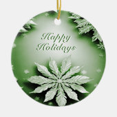 Groene Bloemen Vakantie Kerstmis Ornament (Voorkant)