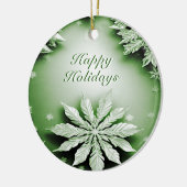 Groene Bloemen Vakantie Kerstmis Ornament (Links)