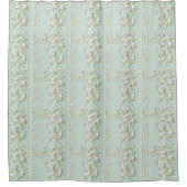 Groene bloemen vintage douchegordijn (Voorkant)
