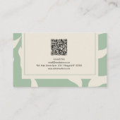 Groene Bloemen Vintage met QR Visitekaartje (Achterkant)
