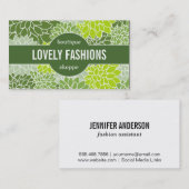 Groene bloemen visitekaartje (Voorkant / Achterkant)