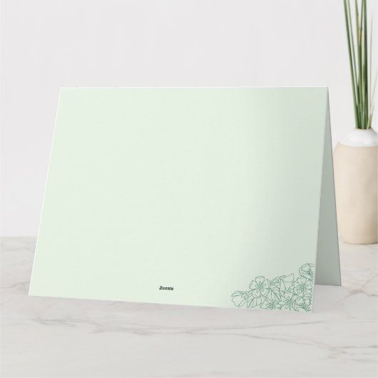 Groene Bloemen Vrolijke Foto Kerstmis Kaart (Achterkant)