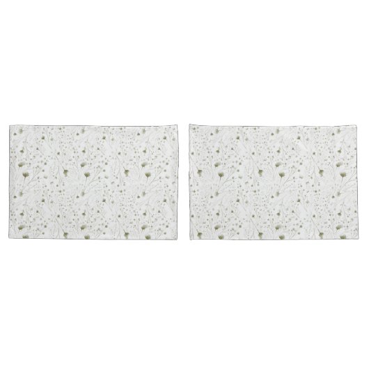 Groene Bloemen Waterverf - Natuur geïnspireerd bed Kussensloop (Achterkant-Set)