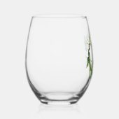 Groene Bloemen Wedding Stemless Wijnglas Zonder Voet (Rechts)