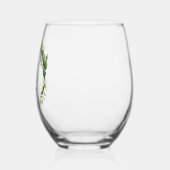 Groene Bloemen Wedding Stemless Wijnglas Zonder Voet (Links)