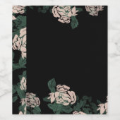 groene bloemen wijn etiket (Enkel label)