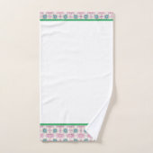 Groene Bloemen Wit Eenvoudig Geen Zoom var 1 Bad Handdoek (Handdoek)