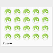GROENE BLOEMEN YIN YANG DESIGN RONDE STICKER (Vel)