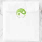 GROENE BLOEMEN YIN YANG DESIGN RONDE STICKER (Tas)