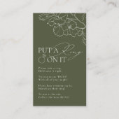 Groene bloemen zetten een ring op het vrijgezellen informatiekaartje (Voorkant)