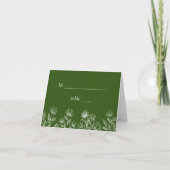 Groene bloemenbruiloft gereserveerde plaatskaarten kaart (Voorkant)