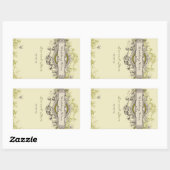 Groene  Bloemenbruiloft Wijn Sticker (Vel)