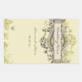 Groene Bloemenbruiloft Wijn Sticker (Voorkant)